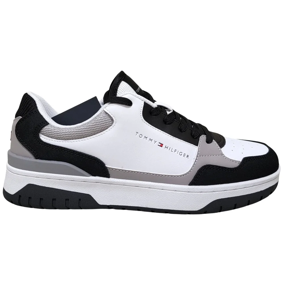 Tommy Hilfiger Men Novian Low Top Fashion Sneaker Size US 12M Black White Gray